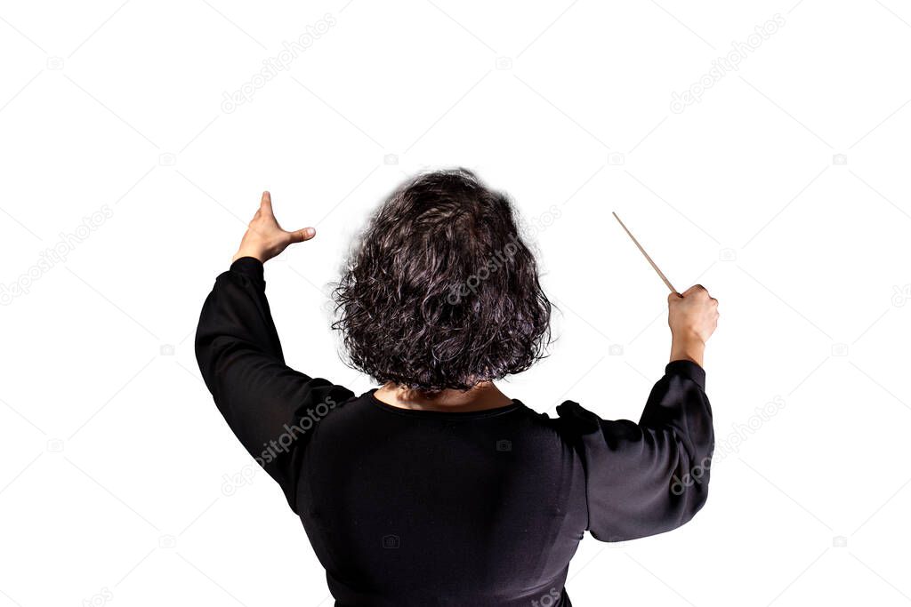 female conductor directing the musicians