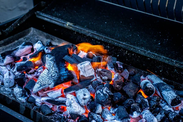 Подготовка Барбекю Огонь Приготовления Пищи — стоковое фото