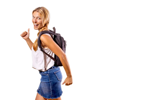 College Mädchen Bereit Zurück Die Klasse Gehen — Stockfoto