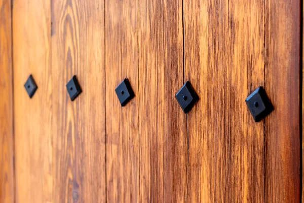 Wooden Door Iron Ornaments Medieval Concept — Stock Photo, Image