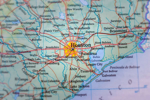 Houston marked on the map
