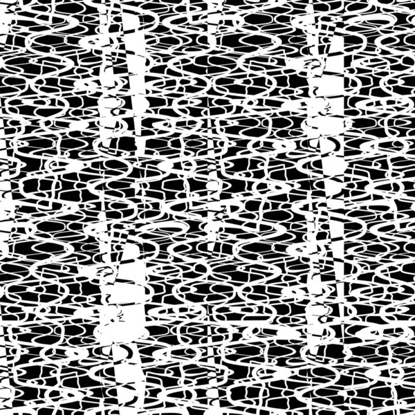 Nahtloses Schwarz Weiß Muster Mit Schallwellen Abstrakter Vektor Retro Grunge — Stockvektor