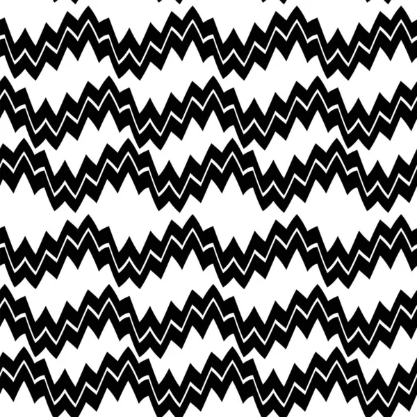 Geometric Black White Seamless Pattern Zigzag Abstract Vector Chevron Waves — Stock Vector