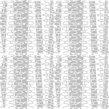 Gri ve beyaz pürüzsüz radyo dalgaları. Soyut vektör retro grunge. Kumaş tasarımı, duvar kağıdı, dekoratif kağıt, web tasarımı, arkaplan, kartpostal.