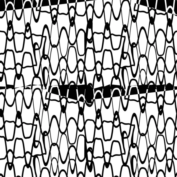 Pola Hitam Dan Putih Mulus Dengan Gelombang Suara Vektor Abstrak - Stok Vektor