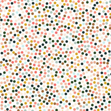 Daireleri olan renkli, geometrik, pürüzsüz desen. Soyut vektör konfeti noktaları. Kumaş tasarımı, duvar kağıdı, dekoratif kağıt, web tasarımı, arkaplan, kartpostallar için renkli sanatsal illüstrasyon.