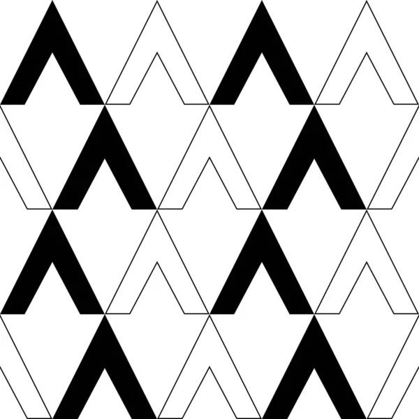삼각형 흑백의 실없는 기하학적 무늬입니다 모노크롬 예술적 디자인 장식용 디자인 — 스톡 벡터