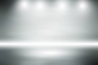 yumuşak gri studio Oda arka plan, gri zemin zemin ile spot 