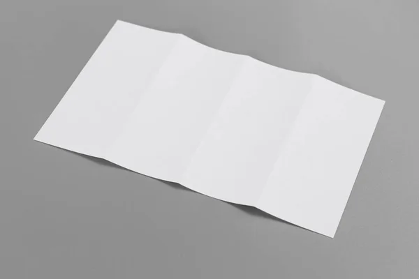 Blank Portrait Mock Paper Brochure Magazine Isolated Gray Changeable Background — Stockfoto