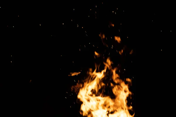 Пожежне Полум Чорному Тлі Текстура Вогняного Спалаху Тла Банера — стокове фото