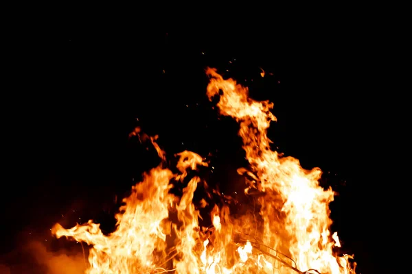 Пожежне Полум Чорному Тлі Текстура Вогняного Спалаху Тла Банера — стокове фото