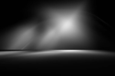 perspektif kat zemin siyah Oda'ya studio gri gradyan ile Spot arka plan görüntüsü için zemin ürün veya sanat 