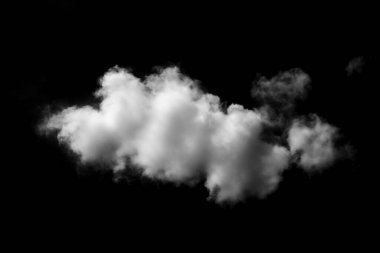 Siyah arka planda beyaz bulut. Geniş gökyüzü ve kara bulutlar.