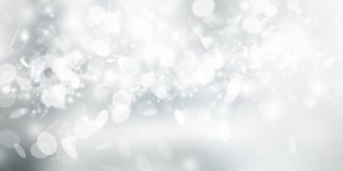 Gri bulanık arkaplan. Beyaz Bokeh Noel 'i Bulanık güzel, parlak Noel ışıkları