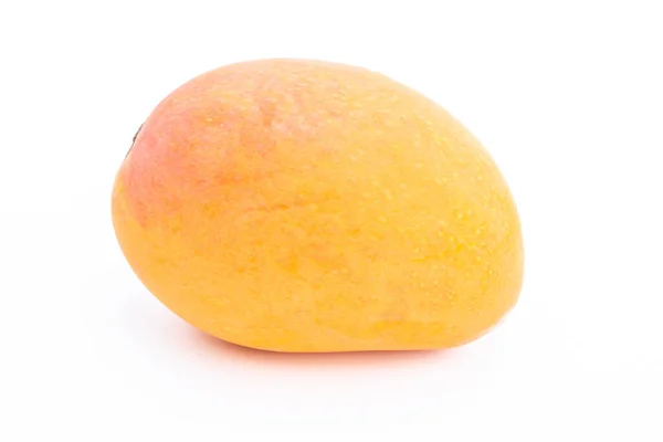 Yellow Mango White Background Ripe Mango Golden Yellow Colour Did — стоковое фото