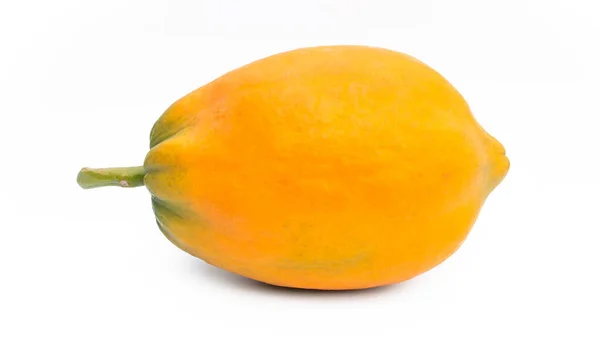 Clean Yellow Papaya Appetizing White Background — Foto de Stock