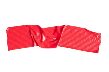 Beyaz arka planda bürokrasi. Yırtık yatay ve farklı boyutlarda yapışkan bant, yapışkan parçalar..