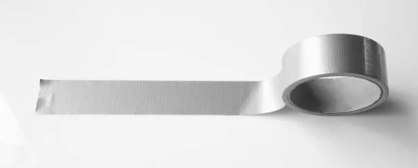 Gray Tapes White Background Torn Sticky Tape Adhesive Pieces — Stockfoto