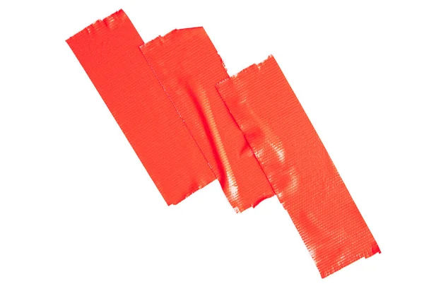 Red Tapes White Background Torn Horizontal Different Size Sticky Tape — стоковое фото
