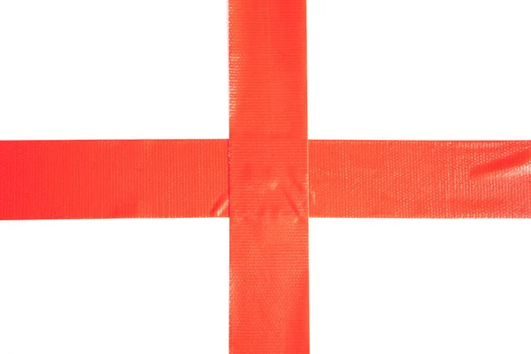 Red Tapes White Background Torn Horizontal Different Size Sticky Tape — Fotografia de Stock