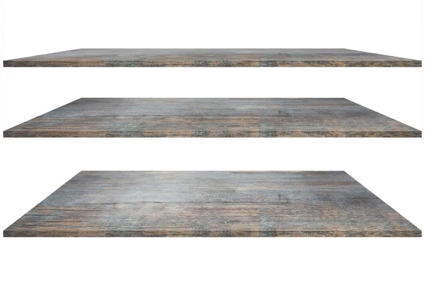Three Shelves Wooden Top Blank Space Product Montage Wood Table — Φωτογραφία Αρχείου