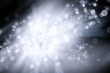 Beyaz bulanık arkaplan. Bokeh Noel 'i güzel, parlak Noel ışıklarını bulanıklaştırdı