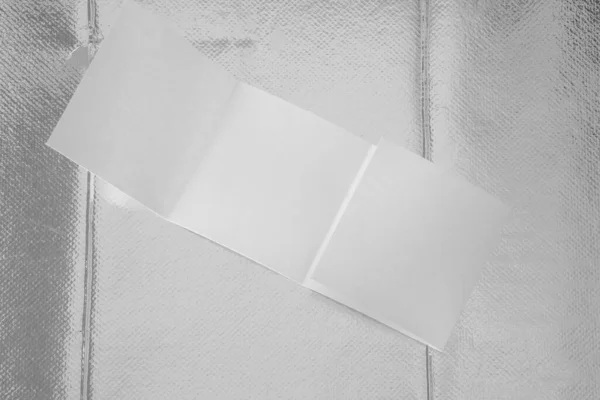 Blank Mock Paper Isolated Gray Brochure Magazine Isolated Silver Paper — ストック写真