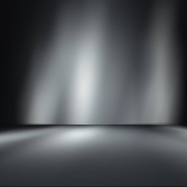 Dark black studio room with spotlight backdrop wallpaper, blank perspective for show or your product display montage or artwork. 