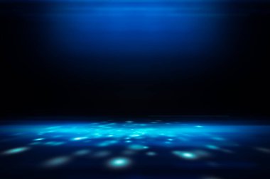 Ürününüzü göstermek ve arka planda kullanmak için kullanılan mavi boş oda stüdyo gradyanı