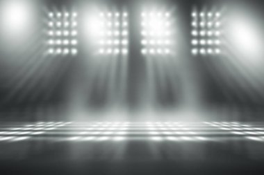 Dark black studio room with spotlight backdrop wallpaper, blank perspective for show or your product display montage or artwork. 