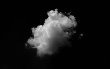 white cloud on black background. Dark tone.