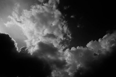 white cloud on black background. Dark tone.