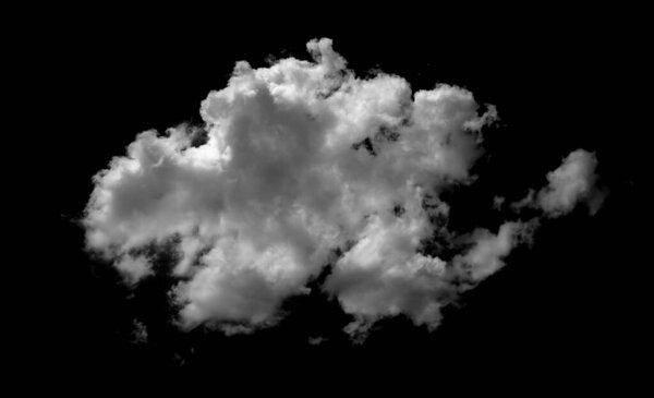 white cloud on black background. Dark tone.