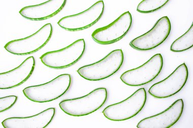 Aloe vera on white background. Real aloe vera from nature. for healthcare or medical concept.
