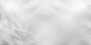 Beyaz çizgi hareketi ve ağ bağlantısı arka plan duvar kağıdı ile gri yarı ton desen. Temiz Gri geometrik arka plan.