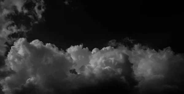 White Cloud Black Background Dark Tone — Stock Photo, Image