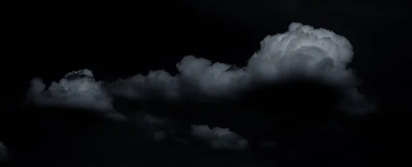 White Cloud Black Background Dark Tone — Stock Photo, Image