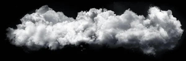 White Cloud Black Background Wide Sky Clouds Dark Tone — Foto de Stock