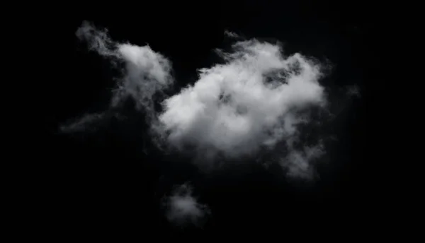 White Cloud Black Background Wide Sky Clouds Dark Tone — Stock Photo, Image