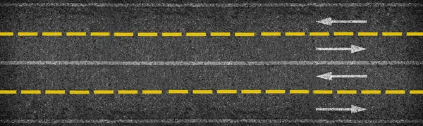 Top view of asphalt road with lanes and limits sign concept. long black asphalt texture background.