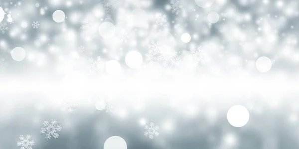 Fondo Abstracto Borroso Nieve Blanca Bokeh Navidad Borrosa Hermosas Luces —  Fotos de Stock