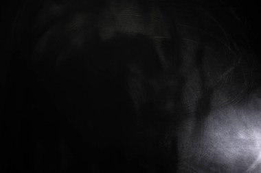 Chalkboard texture background with spotlight. blackboard wall backdrop wallpaper, dark tone. black banner billboard.