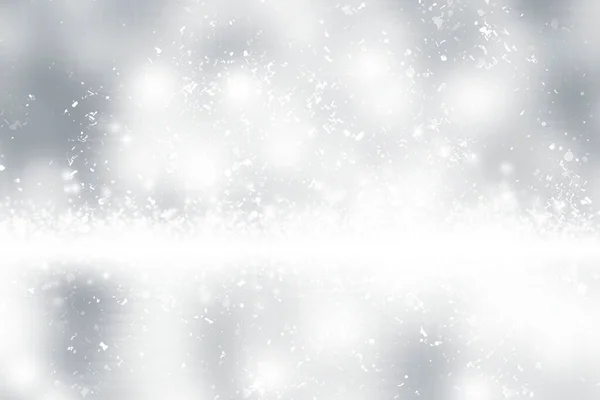 Blanco Copo Nieve Borrosa Sobre Fondo Gris Desenfocado Wallaper Brillo —  Fotos de Stock