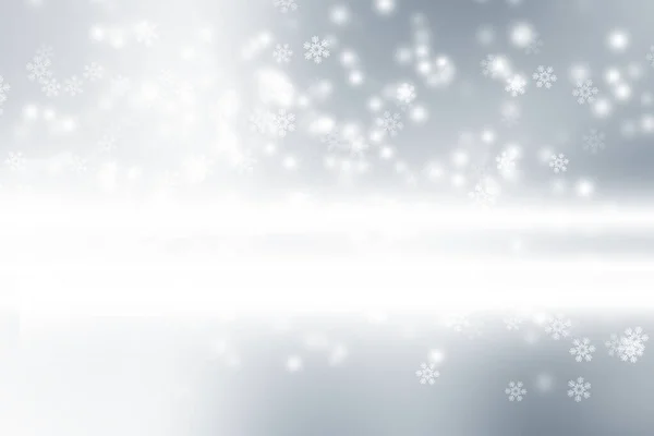 Biały Płatek Śniegu Rozmyty Szarym Tle Nieostre Luksusowe Boże Narodzenie — Zdjęcie stockowe