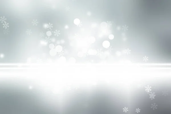 Beyaz Kar Taneleri Bulanık Gri Arka Planda Lüks Noel Pırıl — Stok fotoğraf
