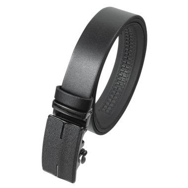 Cırcırlı erkek kemeri ve kayan otomatik Buckle beyaz arkaplanda izole edildi