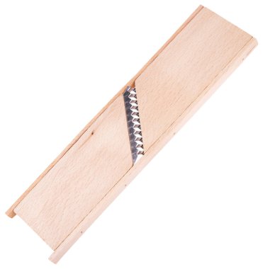 Beyaz arka planda izole edilmiş sebzeler için ahşap çevre dostu rendeleyici