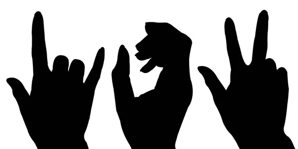 Schwarze Hand Symbol Illustration Isolieren Auf Weißem Hintergrund — Stockfoto