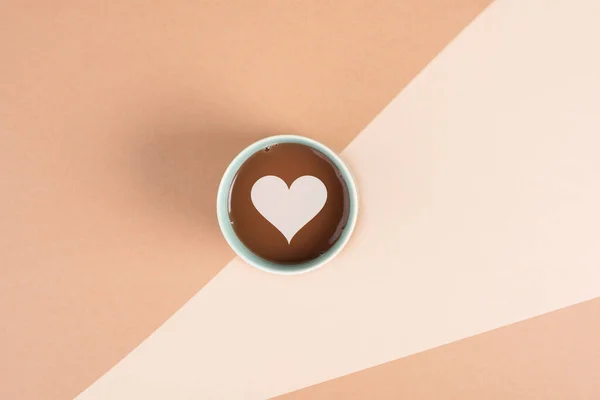 Šálek Kávy Srdcem Ráno Vstávat Horký Nápoj Kofeinem Pauza — Stock fotografie