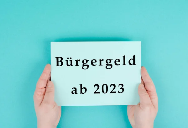The german word for citizen money from 2023 is standing on a paper, new financial help system for unemployment in Germany, social issue
